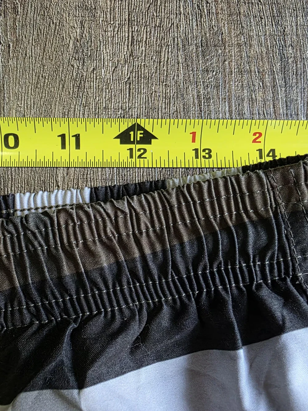 Burberry Olive and White Check Swim Trunks Large